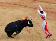 Sevilla - corrida de toros - the first pair of <i>banderillas</i> has been placed