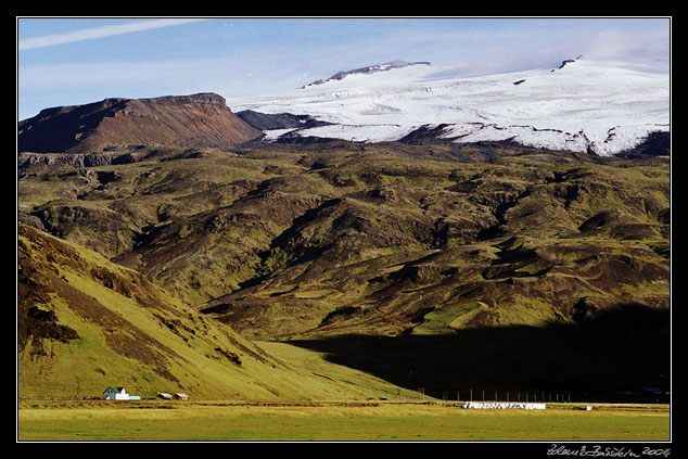 Iceland - farming at the Eyjafjallajkull glacier