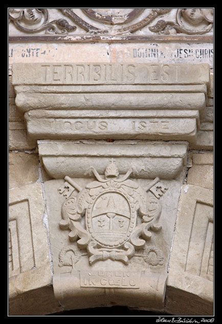 Rennes le Chateau  - inscription on the entrance antiphon