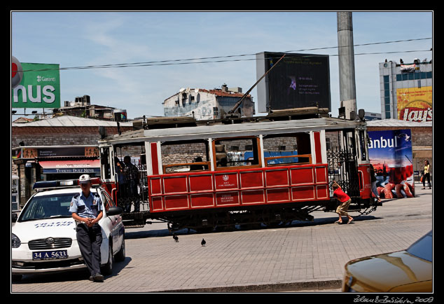 Istanbul - a vintage tram on Taksim, Beyoğlu