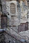 Armenia - Geghard - kachkars hewn in rock