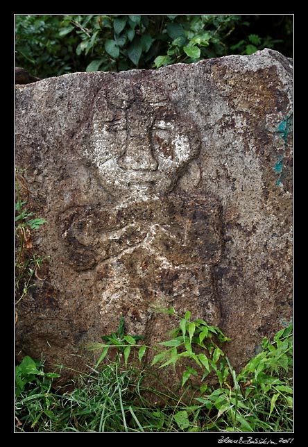 Costa Rica - Guanacaste - ancient relief at Llano de Cortes waterfall