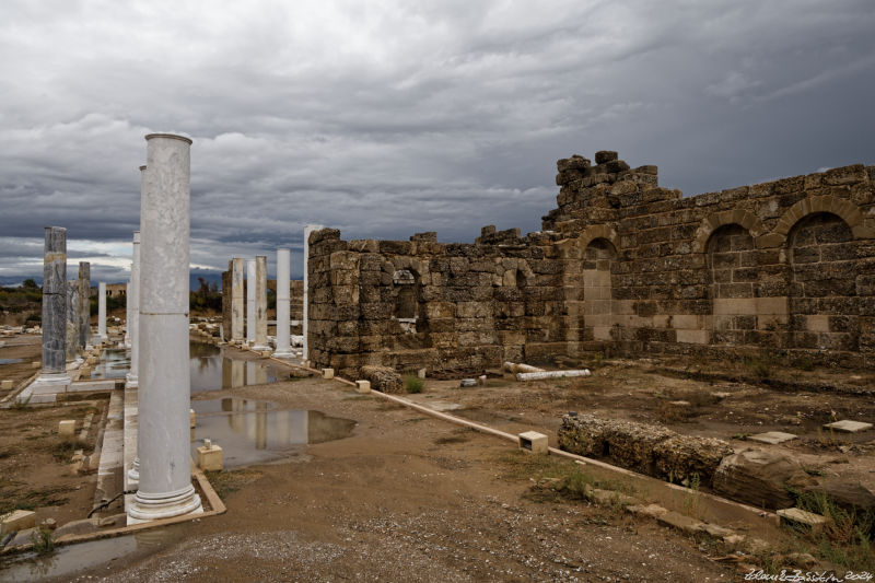 Side -  	Gymnasium complex - East Stoa and Emperors Hall